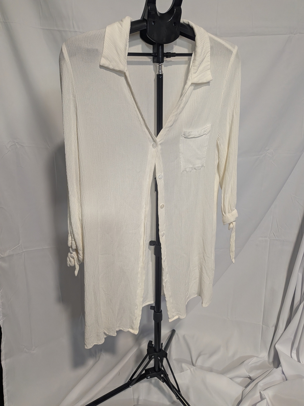 Cupshe Cream Button-Front Lightweight Shirt